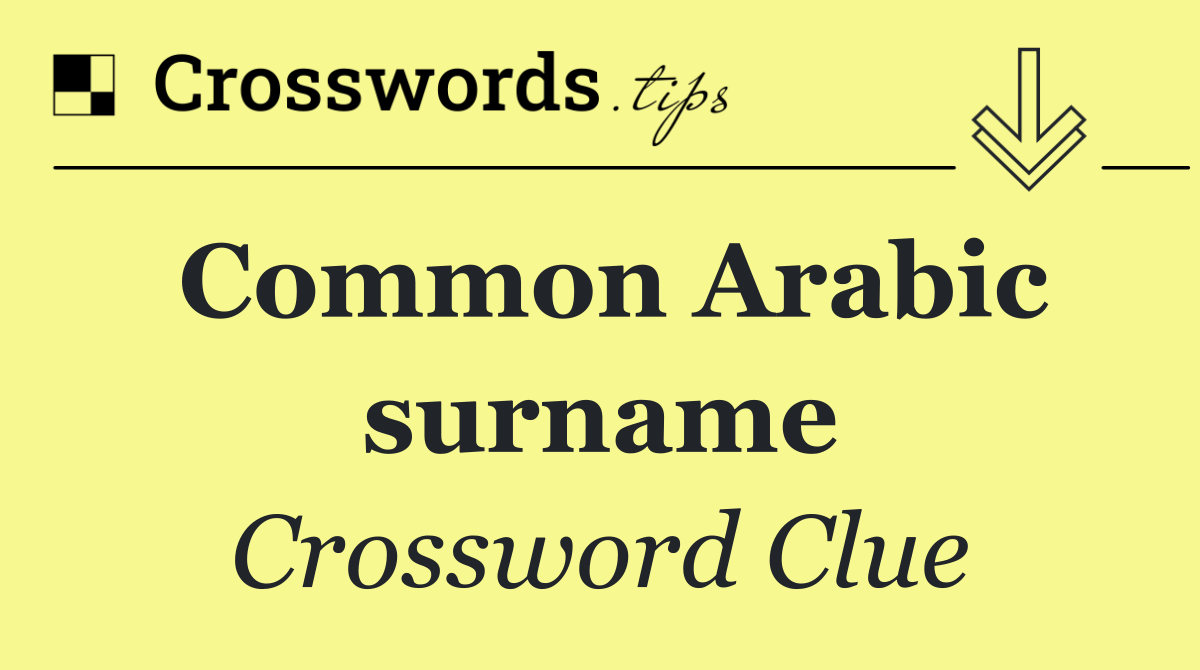 Common Arabic surname