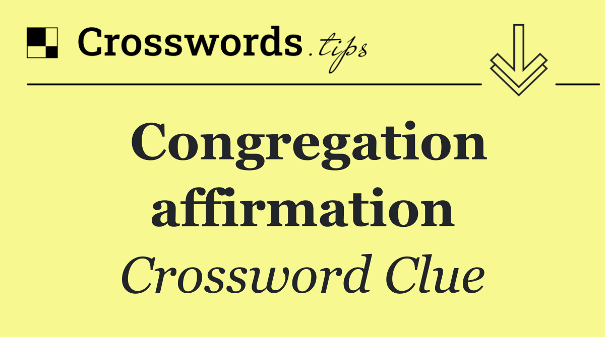 Congregation affirmation