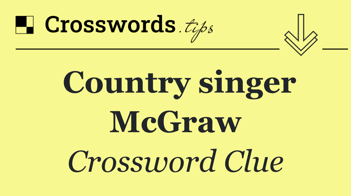 Country singer McGraw