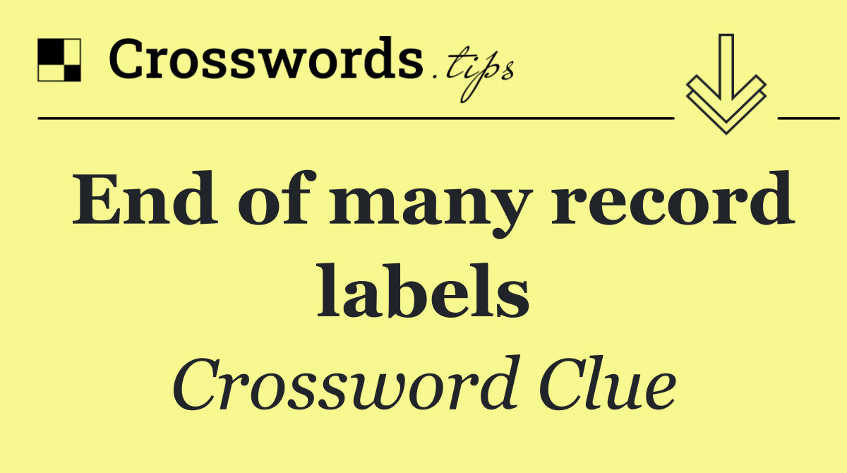 End of many record labels