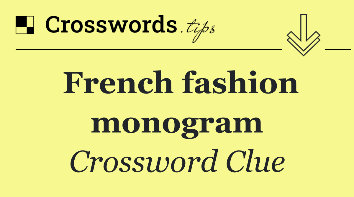 French fashion monogram