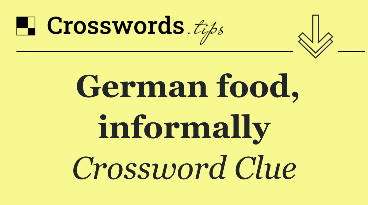 German food, informally