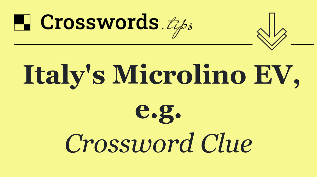 Italy's Microlino EV, e.g.