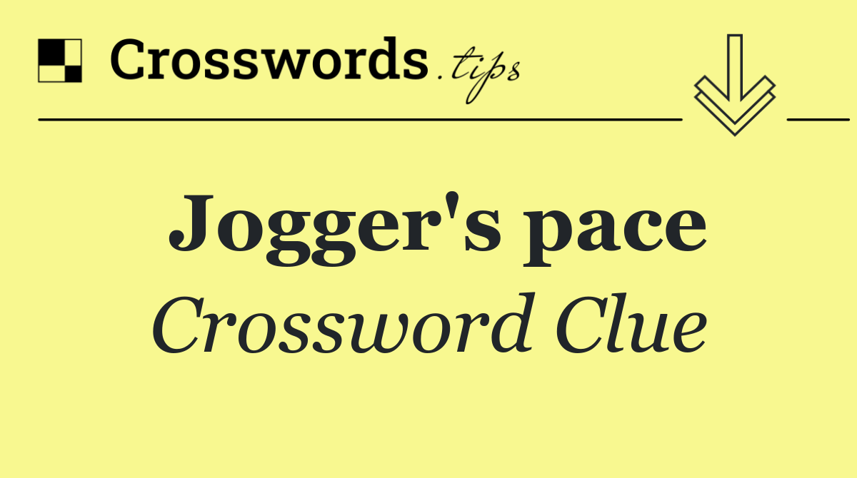 Jogger's pace