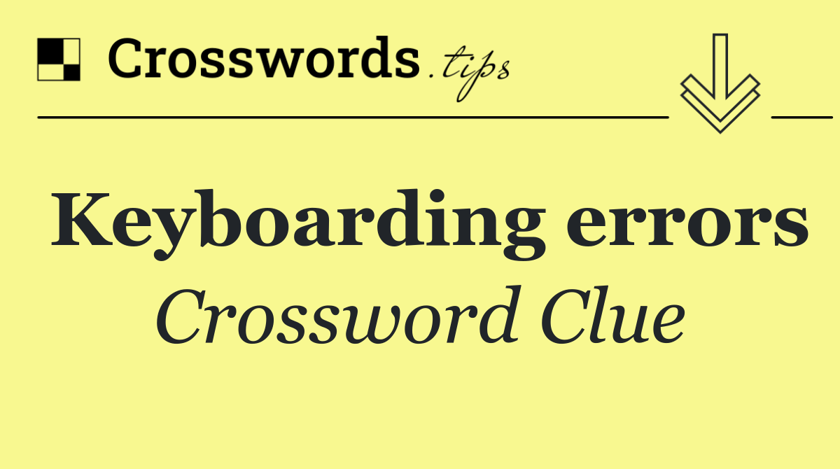 Keyboarding errors