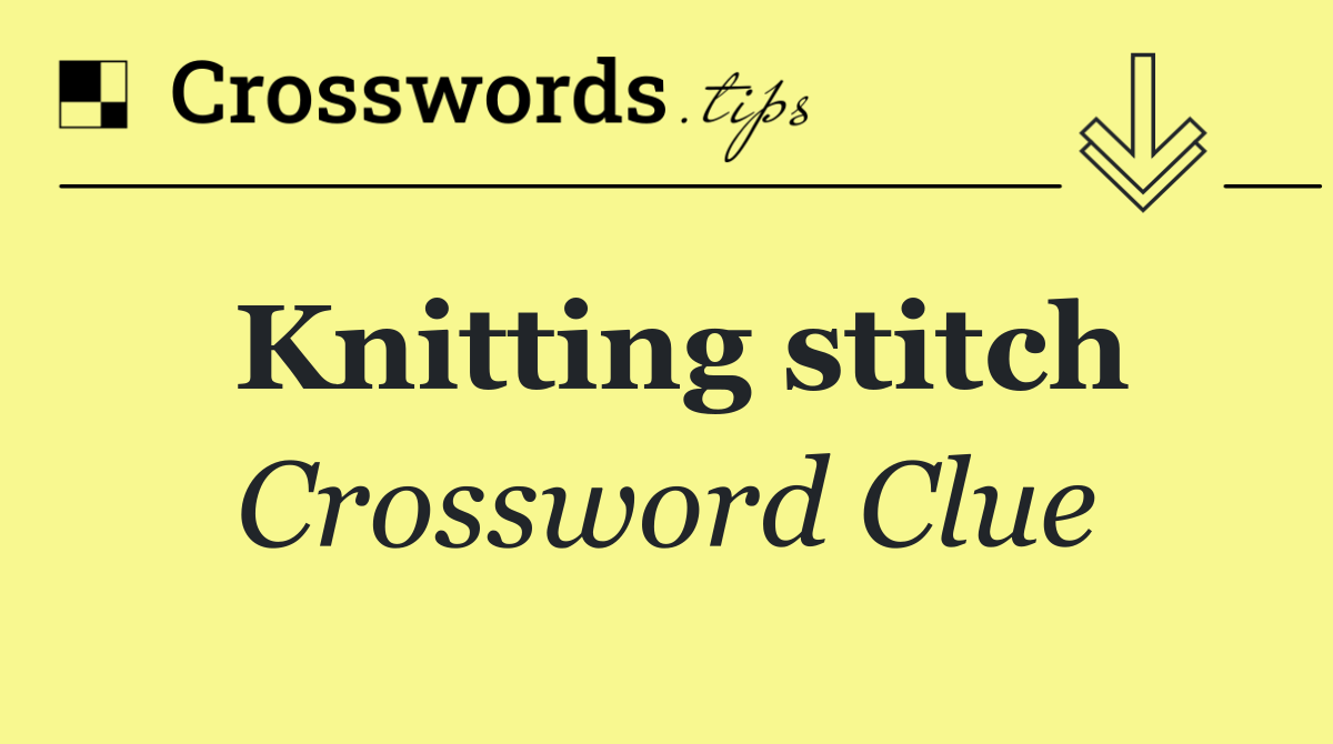 Knitting stitch