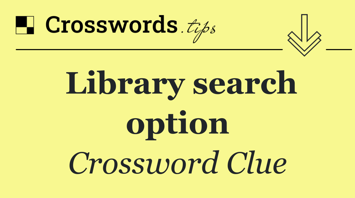 Library search option