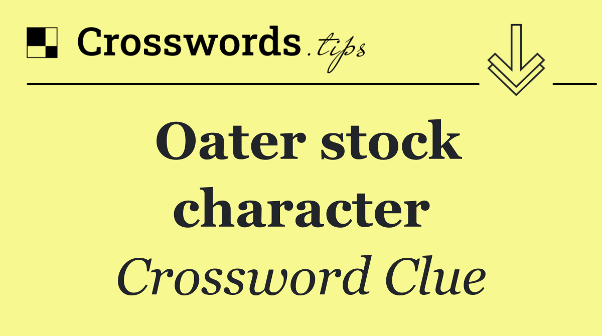 Oater stock character