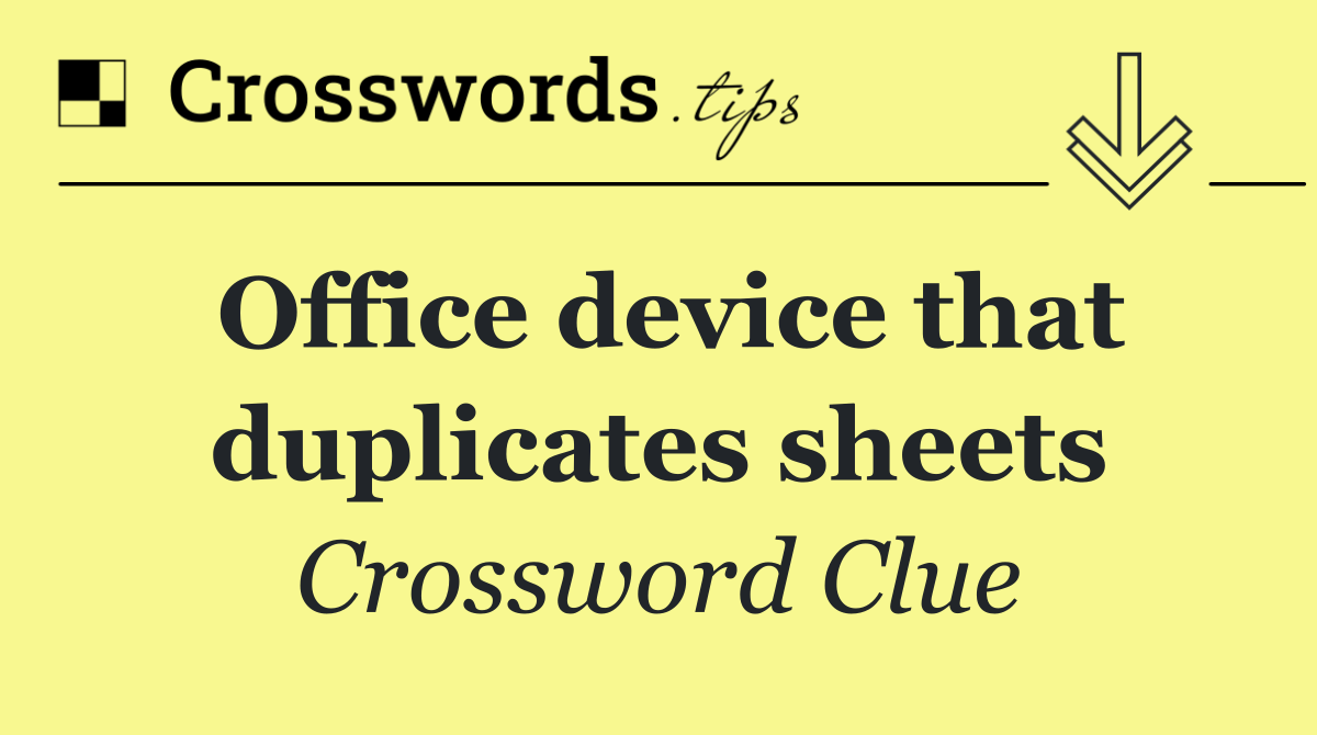 Office device that duplicates sheets