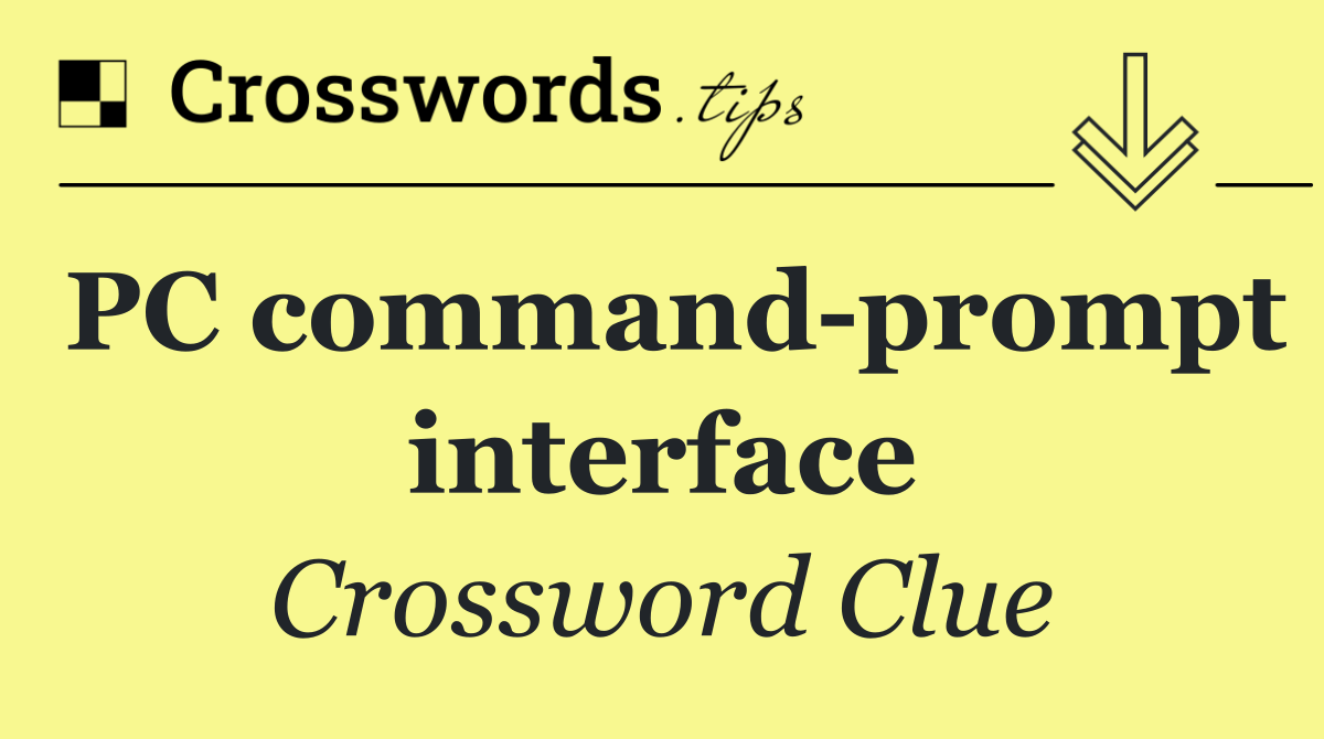 PC command prompt interface
