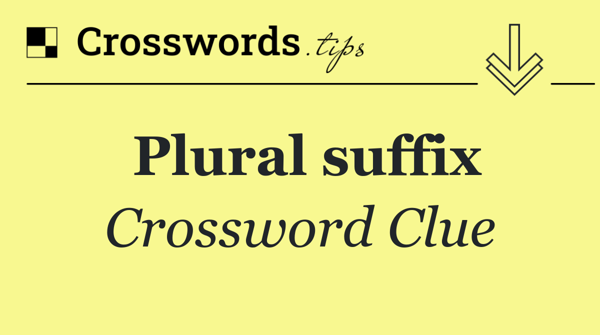 Plural suffix