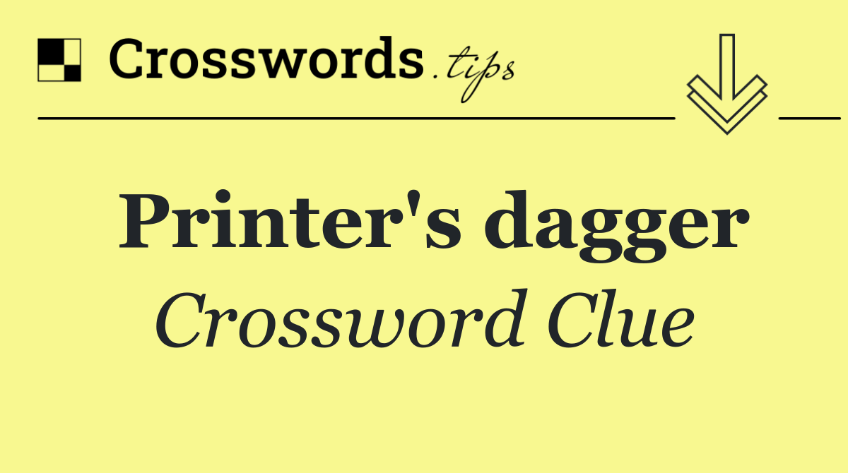 Printer's dagger