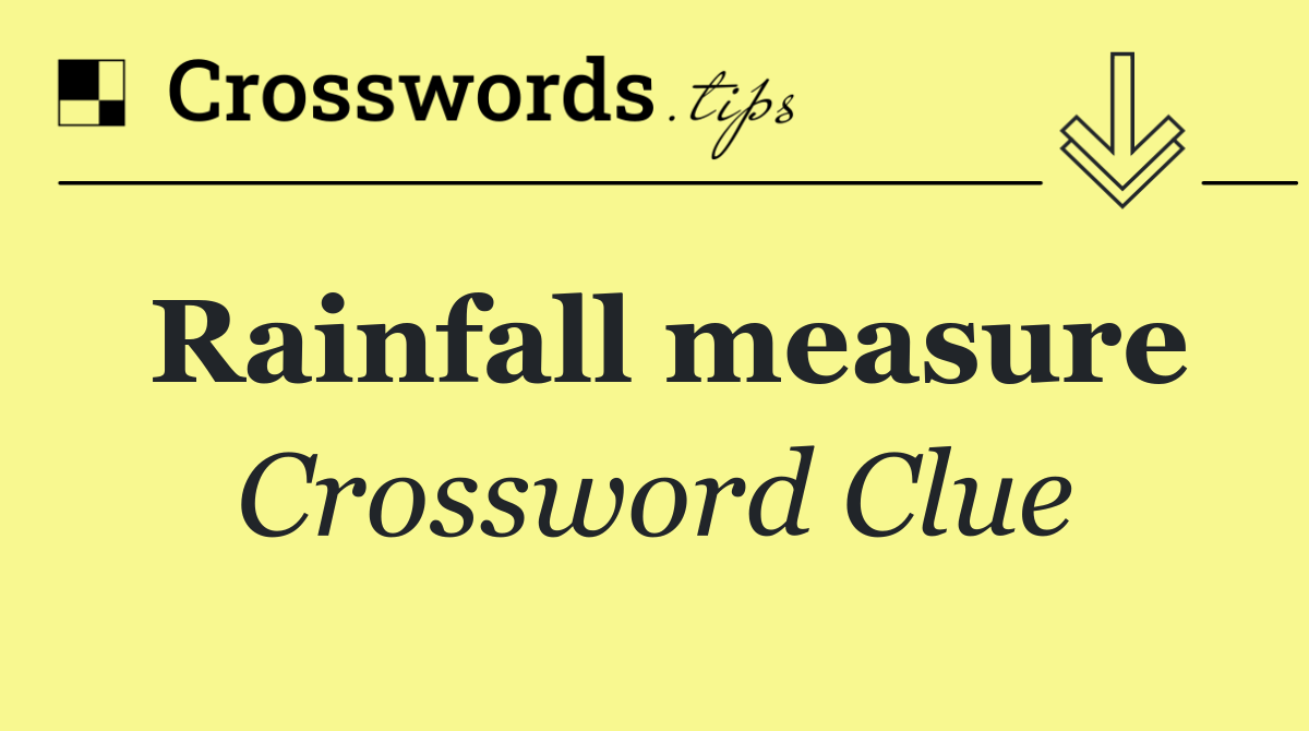 Rainfall measure