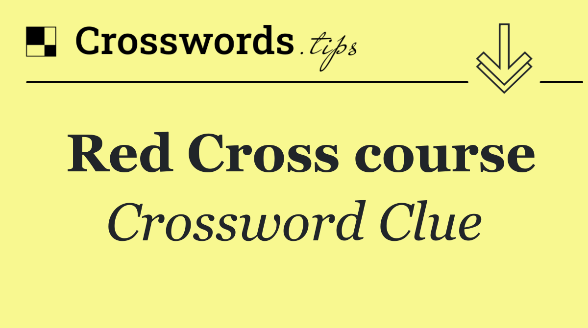 Red Cross course