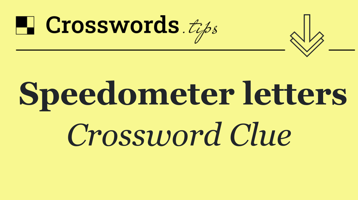 Speedometer letters