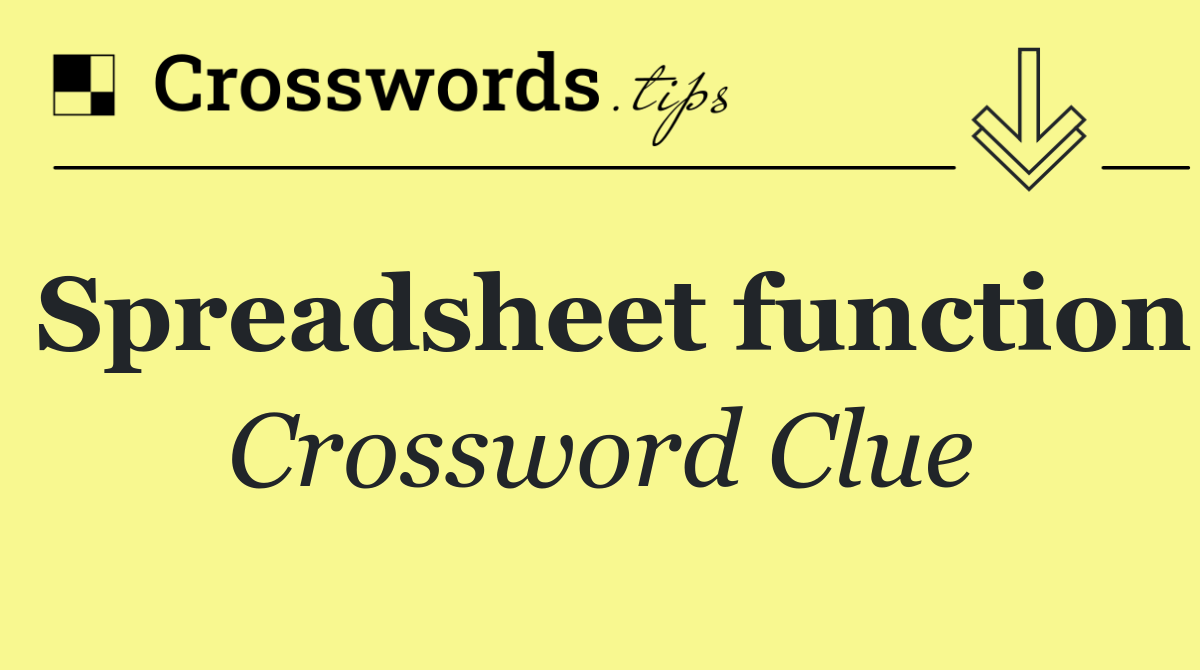 Spreadsheet function