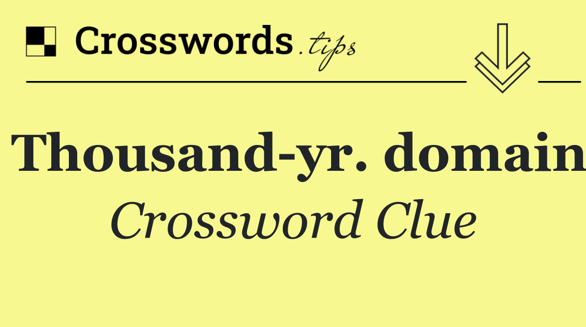 Thousand yr. domain