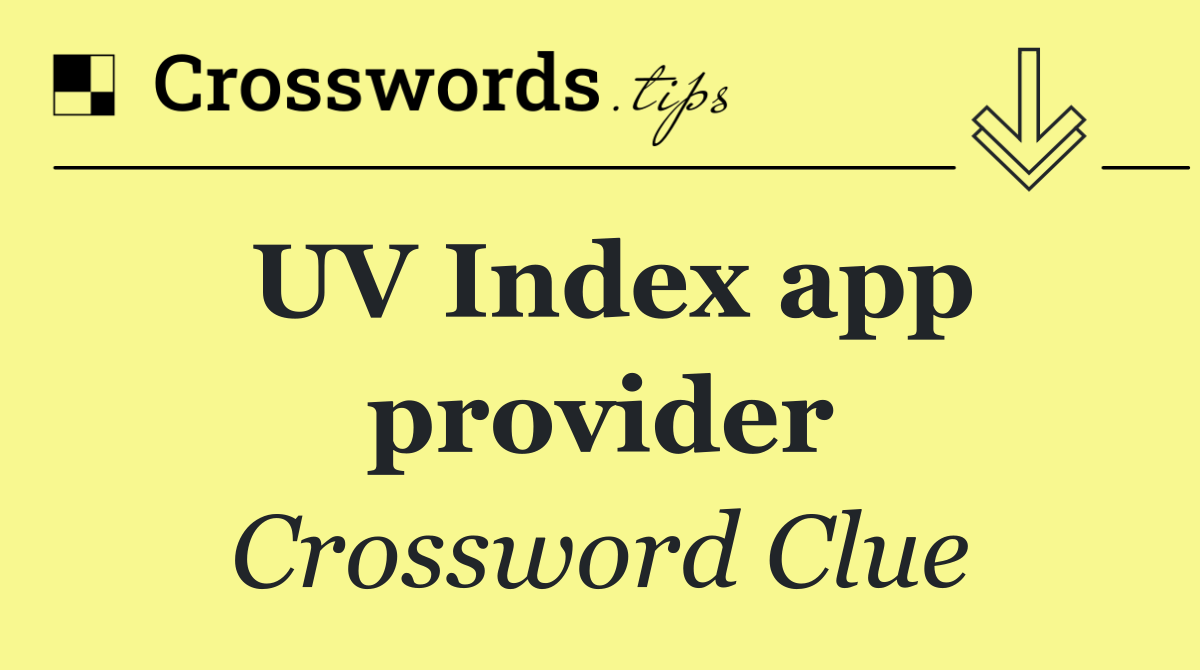 UV Index app provider