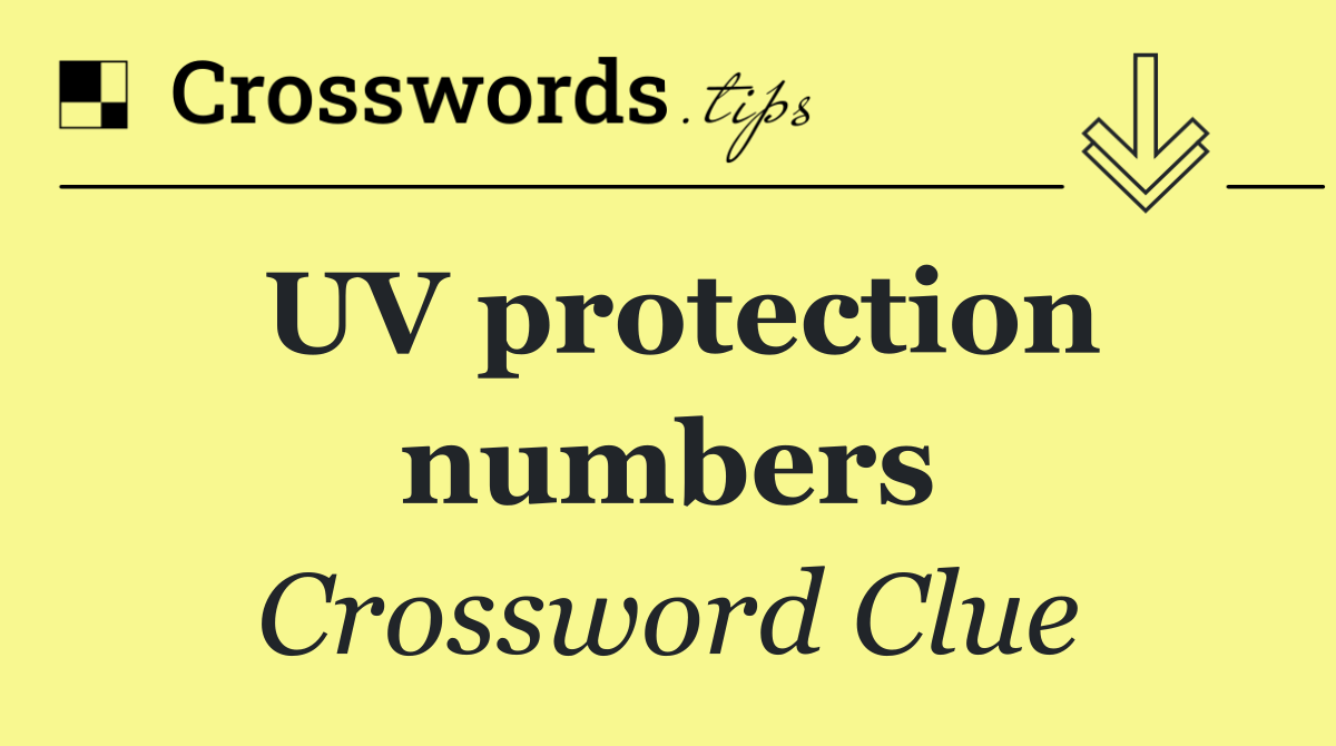 UV protection numbers