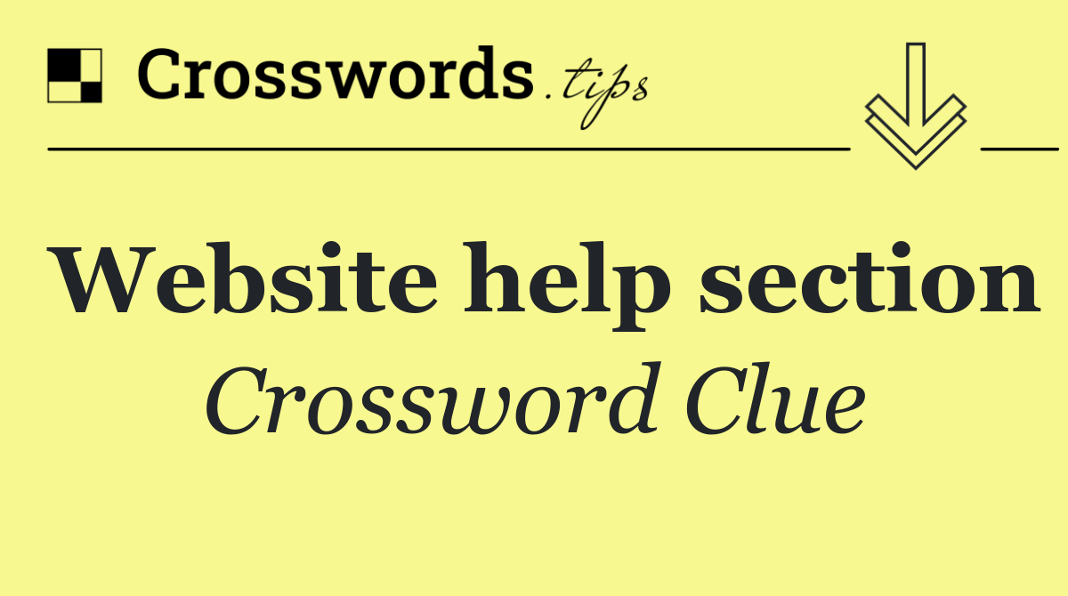 Website help section