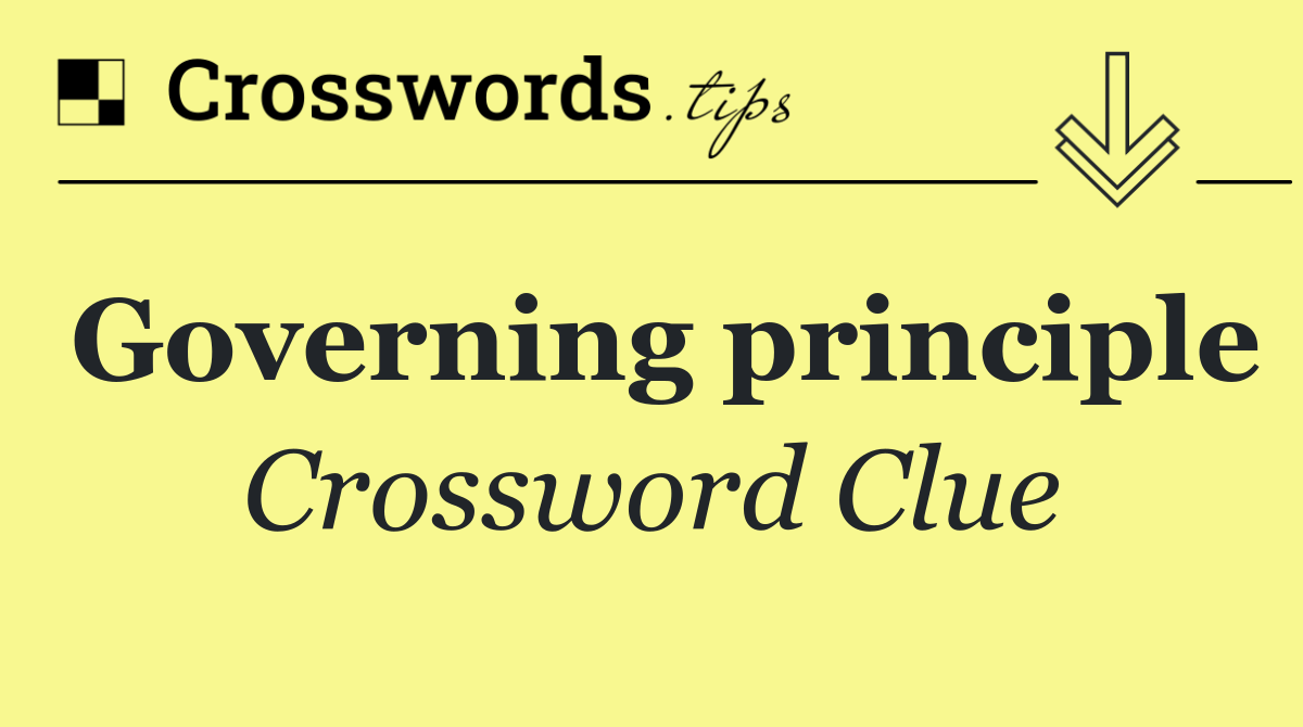 Governing principle