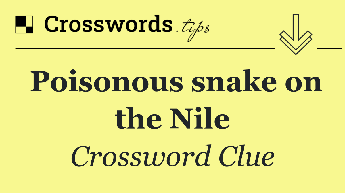 Poisonous snake on the Nile