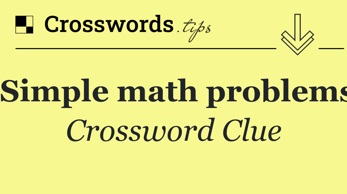 Simple math problems