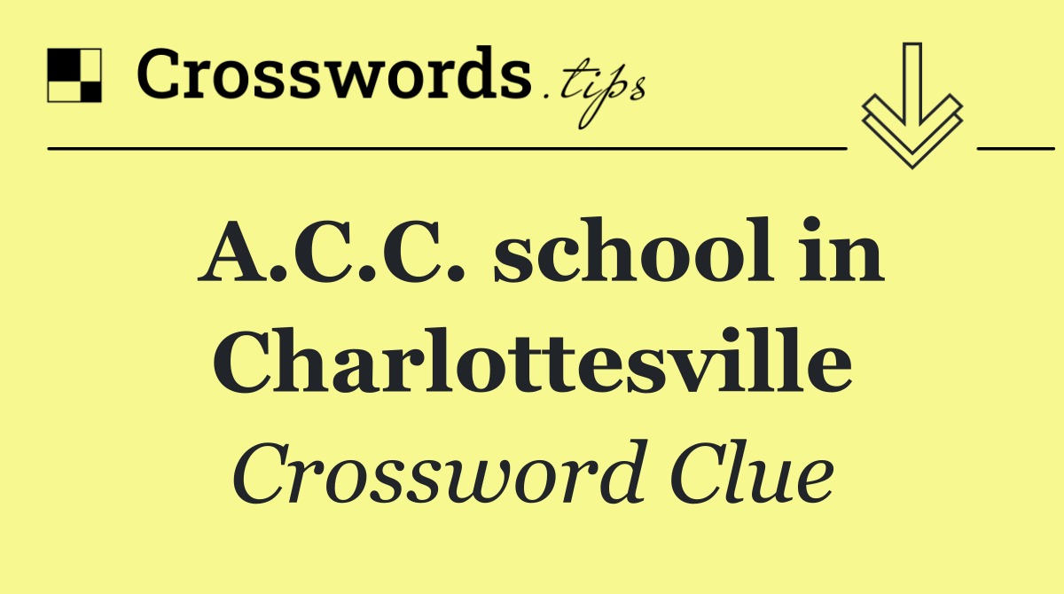 A.C.C. school in Charlottesville