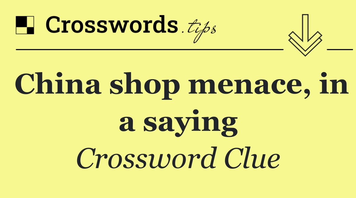 China shop menace, in a saying