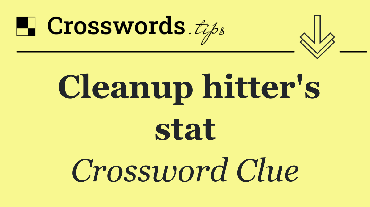 Cleanup hitter's stat