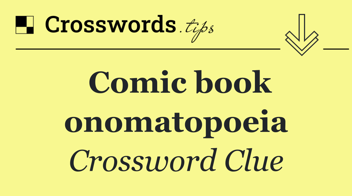 Comic book onomatopoeia