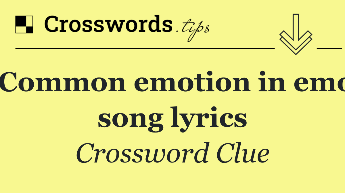 Common emotion in emo song lyrics