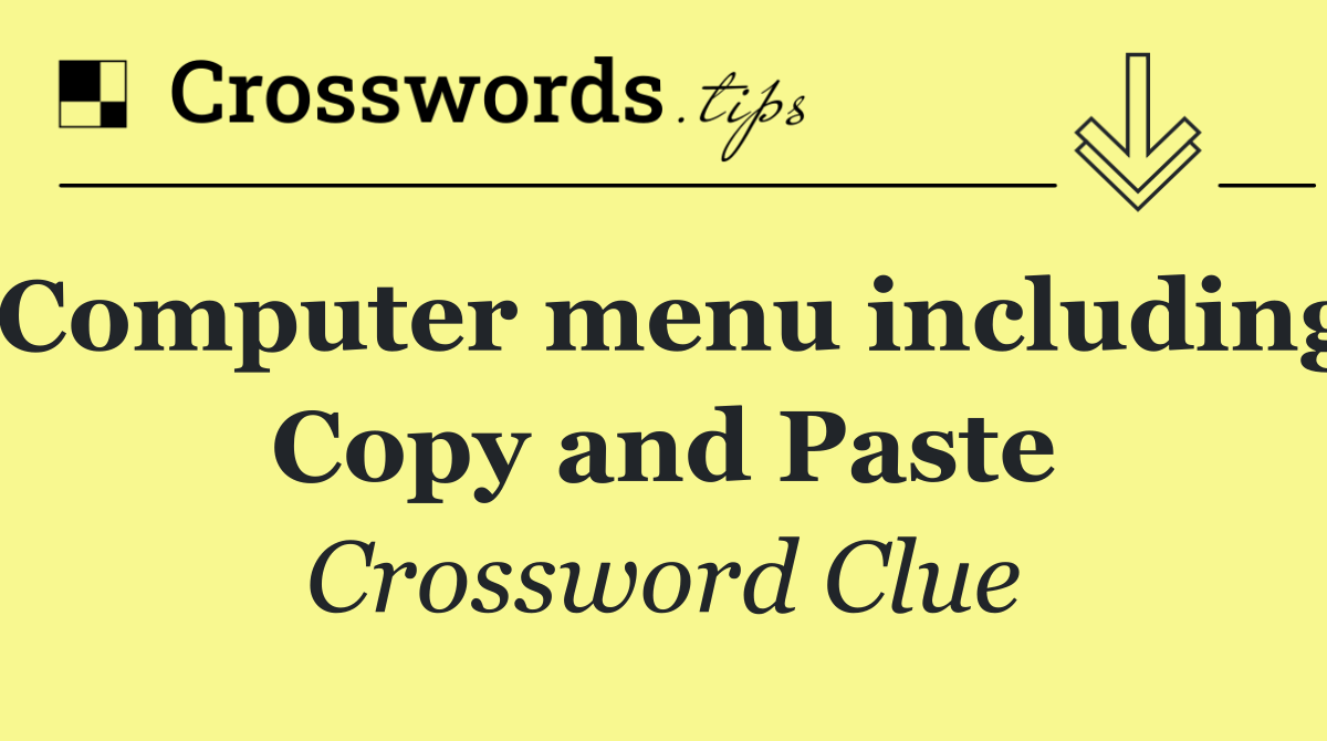 Computer menu including Copy and Paste