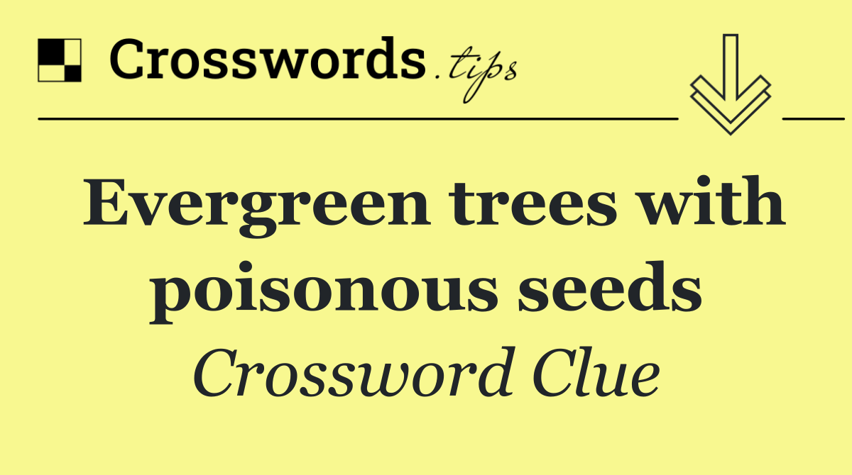 Evergreen trees with poisonous seeds