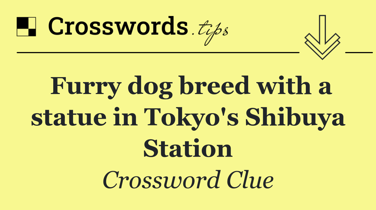 Furry dog breed with a statue in Tokyo's Shibuya Station