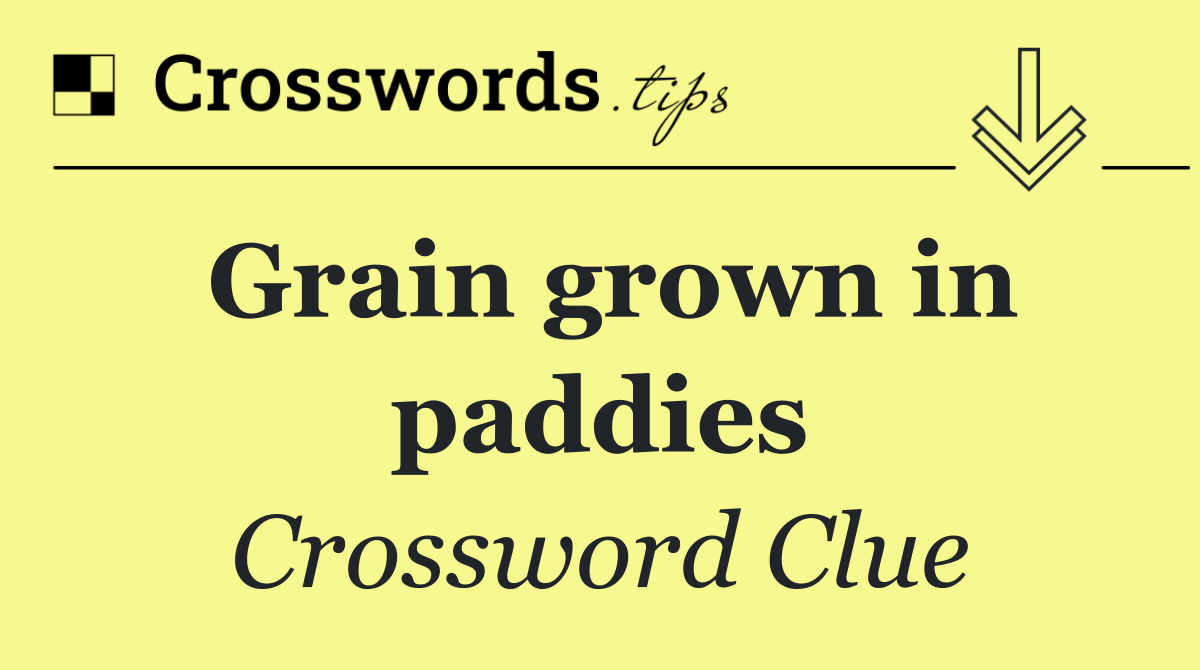 Grain grown in paddies