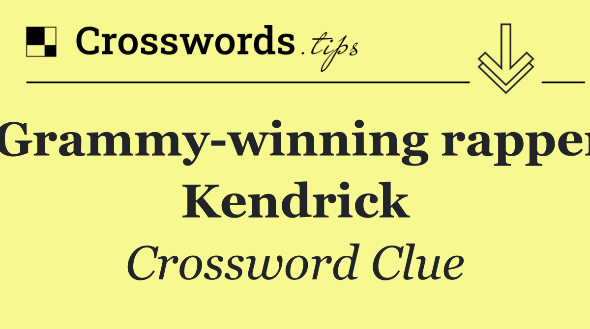 Grammy winning rapper Kendrick