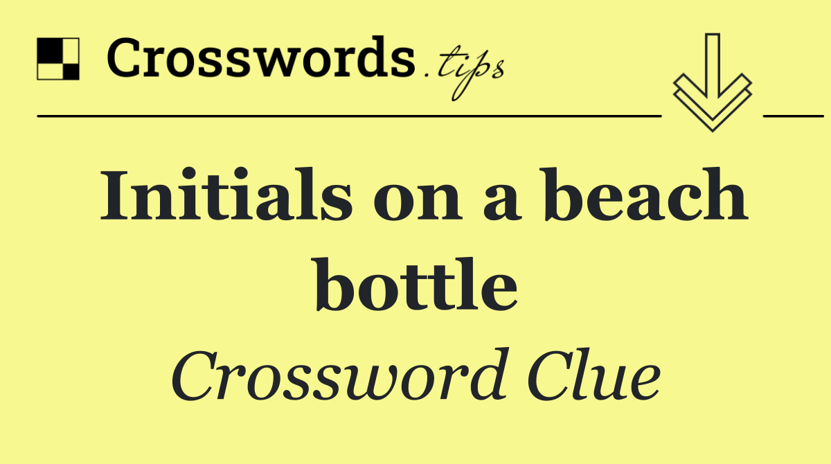 Initials on a beach bottle