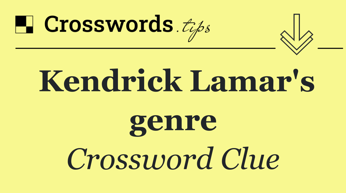 Kendrick Lamar's genre