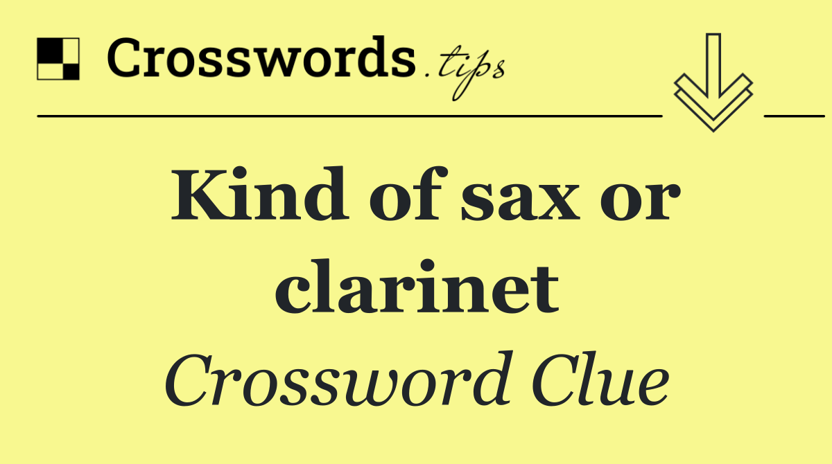Kind of sax or clarinet