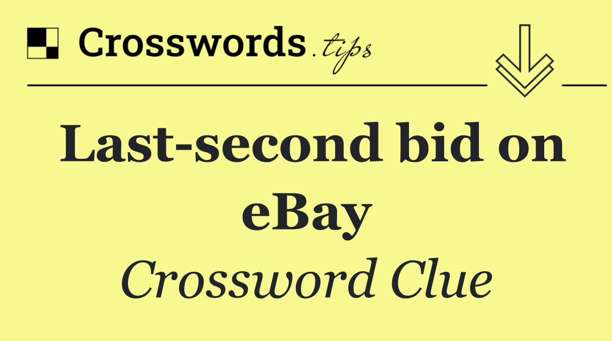 Last second bid on eBay