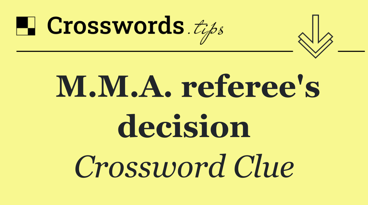 M.M.A. referee's decision