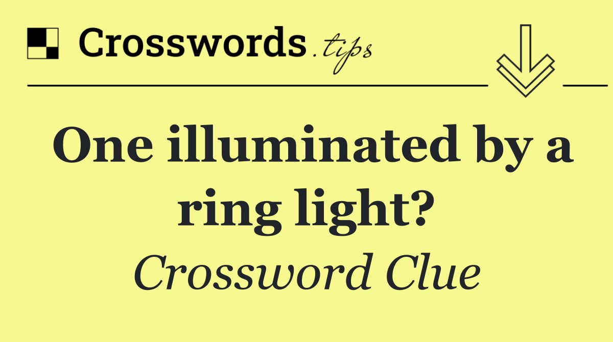 One illuminated by a ring light?