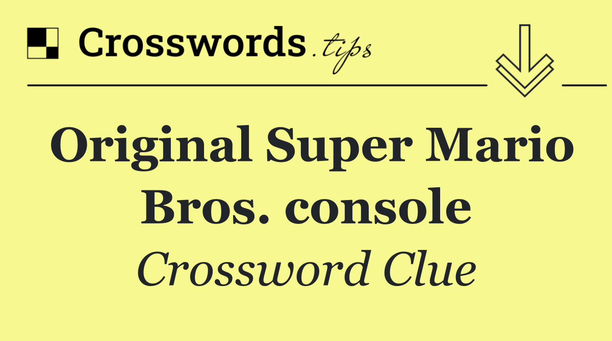 Original Super Mario Bros. console