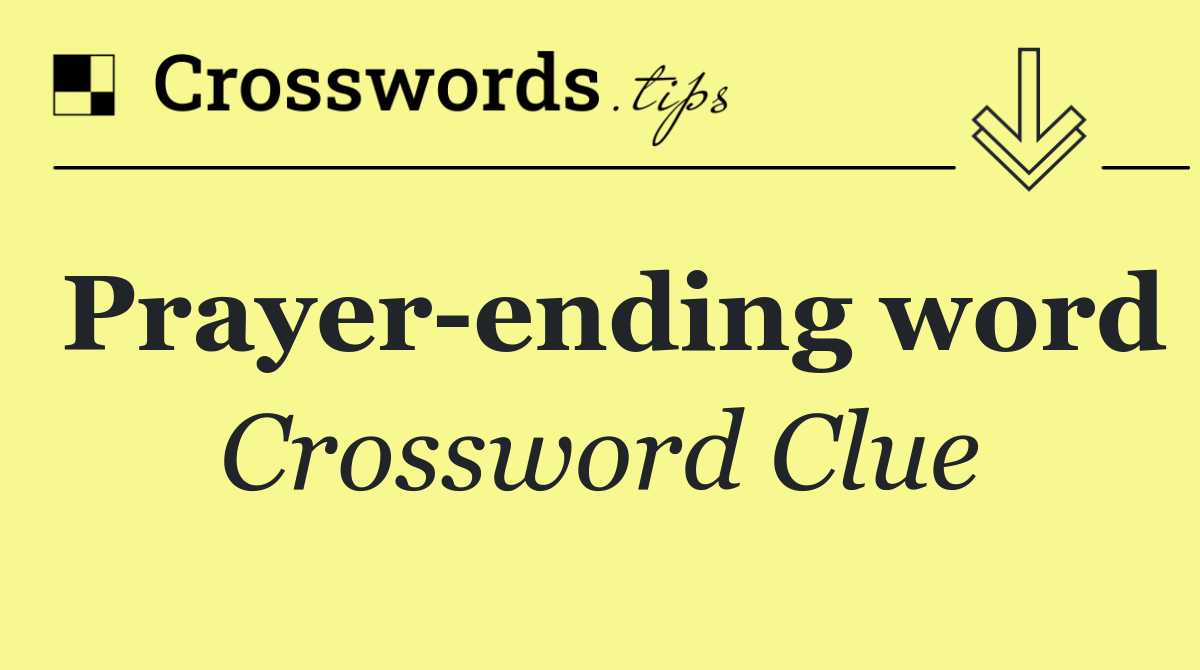 Prayer ending word