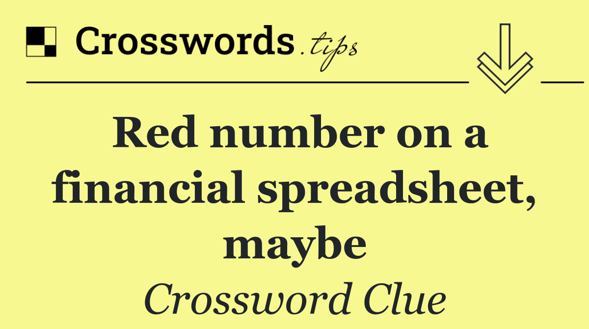 Red number on a financial spreadsheet, maybe