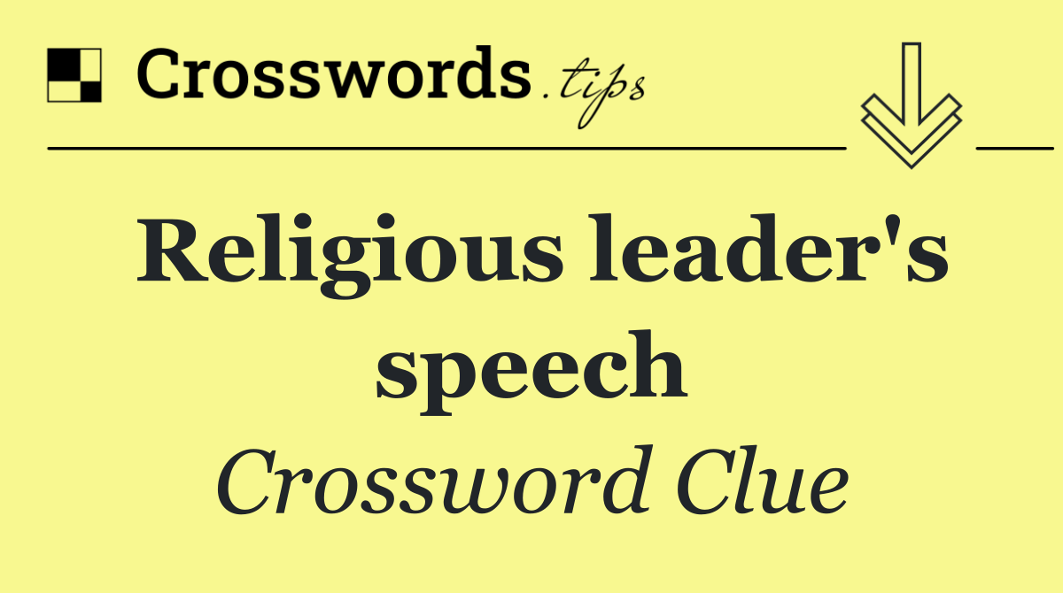 Religious leader's speech