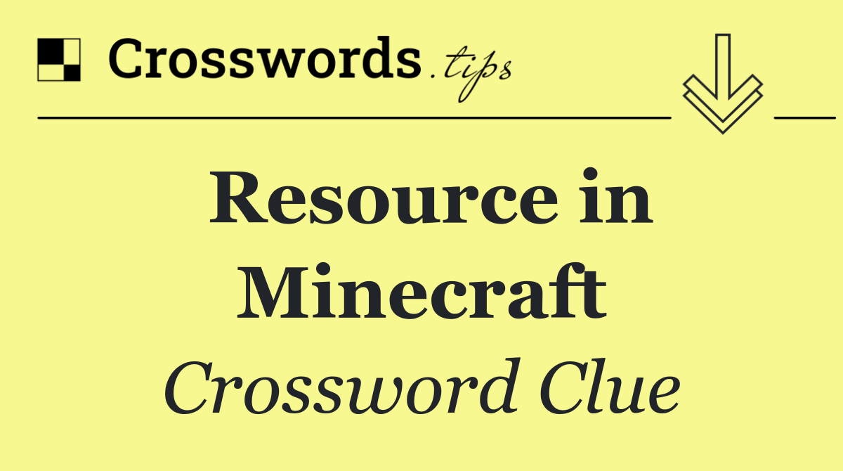 Resource in Minecraft