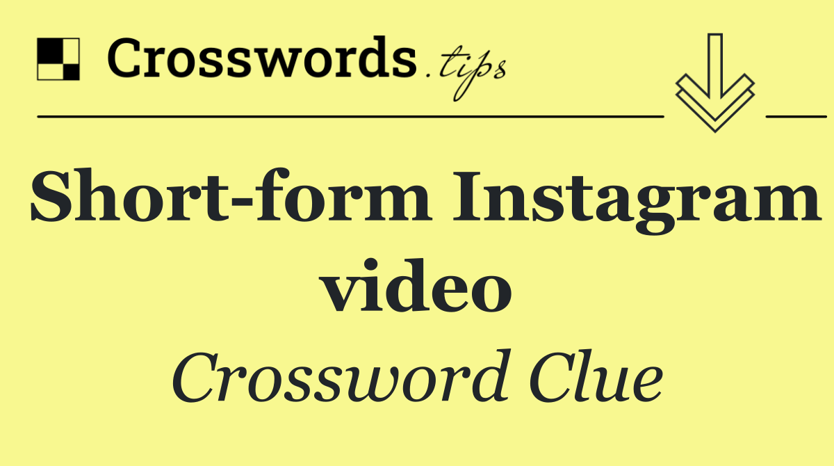Short form Instagram video