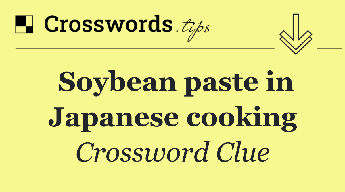 Soybean paste in Japanese cooking